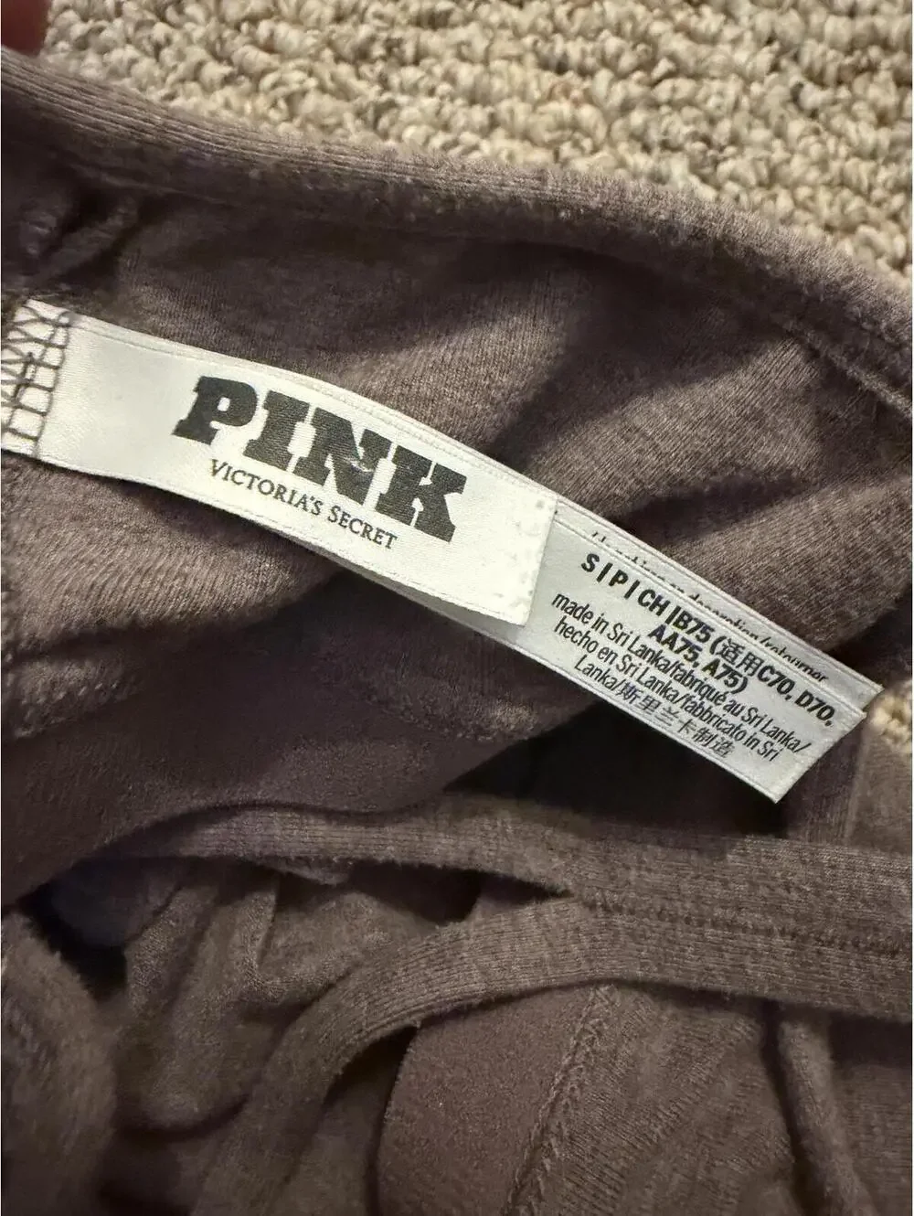 PINK Victoria's Secret Taupe sports bra cropped top - Picture 4 of 7